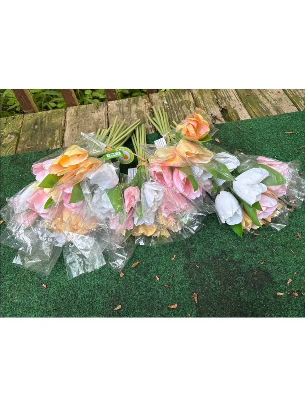 45 Artificial Tulips Flowers Multi Color Tulips Real Touch Faux Latex Bouquets